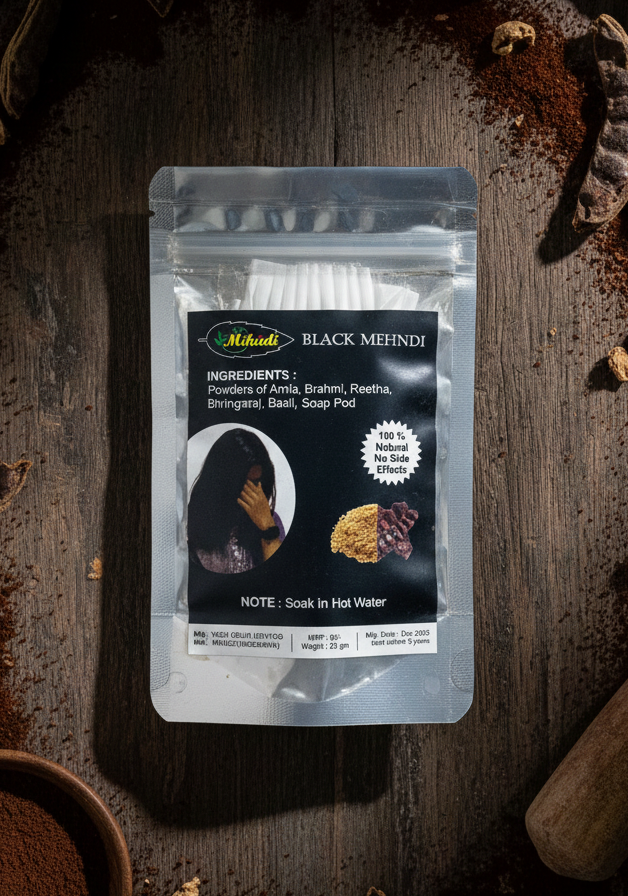 NATURAL BLACK MEHNDI POWDER - Image 3