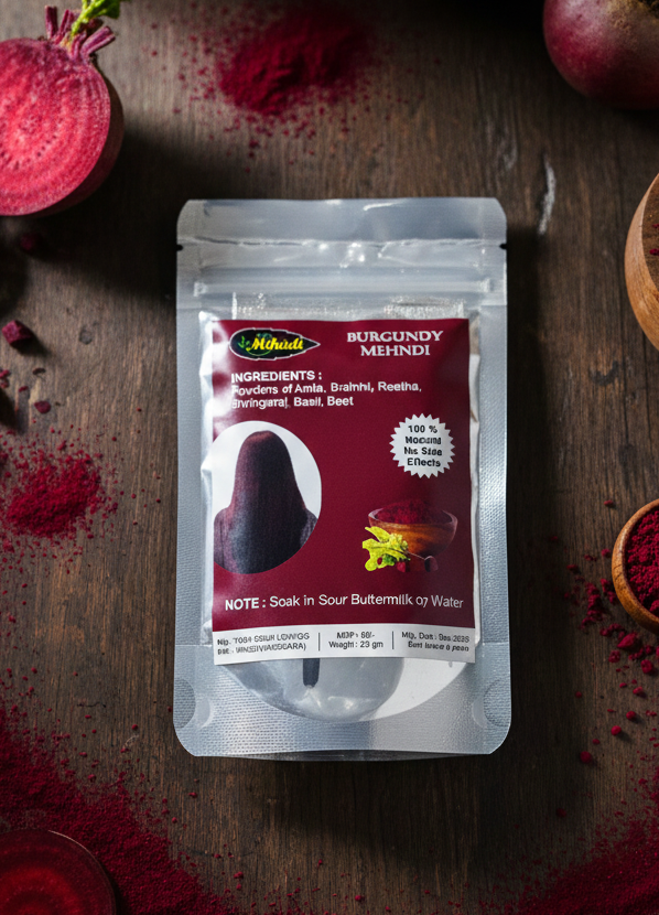 NATURAL BURGUNDY MEHNDI POWDER - Image 3