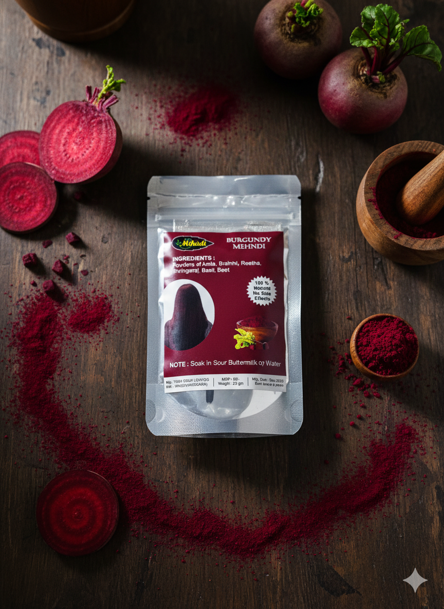 NATURAL BURGUNDY MEHNDI POWDER